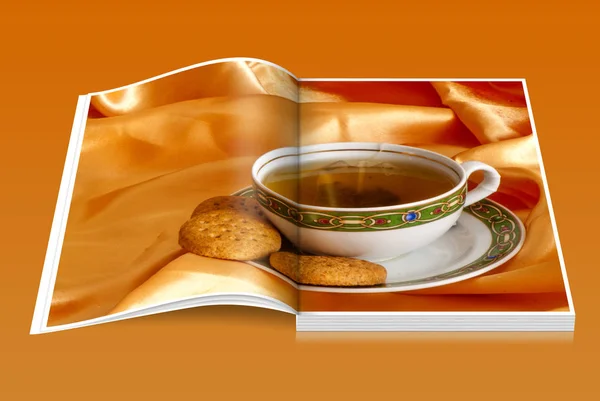 Boek een thee van gember en oranje — Stockfoto