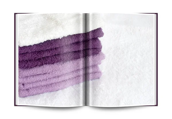 Book of a white and violet  sponge — Stock Photo, Image