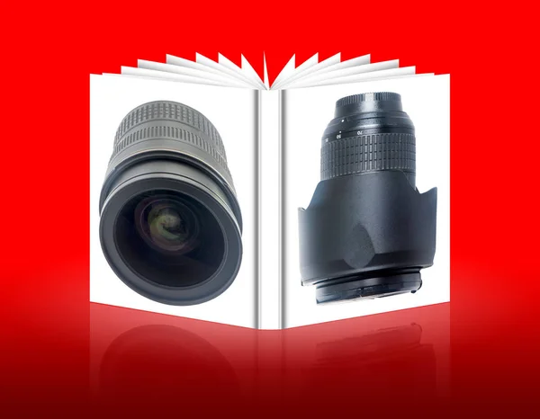 Libro degli obiettivi per la fotocamera — Foto Stock