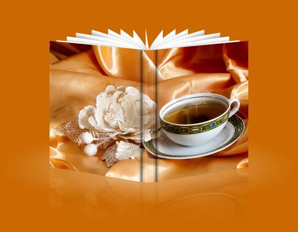 Boek van gember en sinaasappel thee — Stockfoto