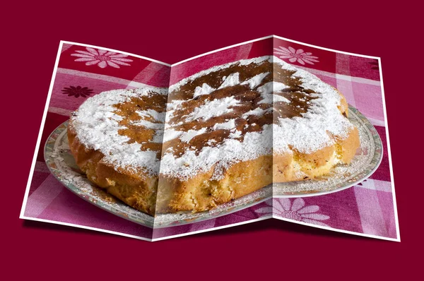 Brochure of homemade paradise cake — Stock Photo, Image