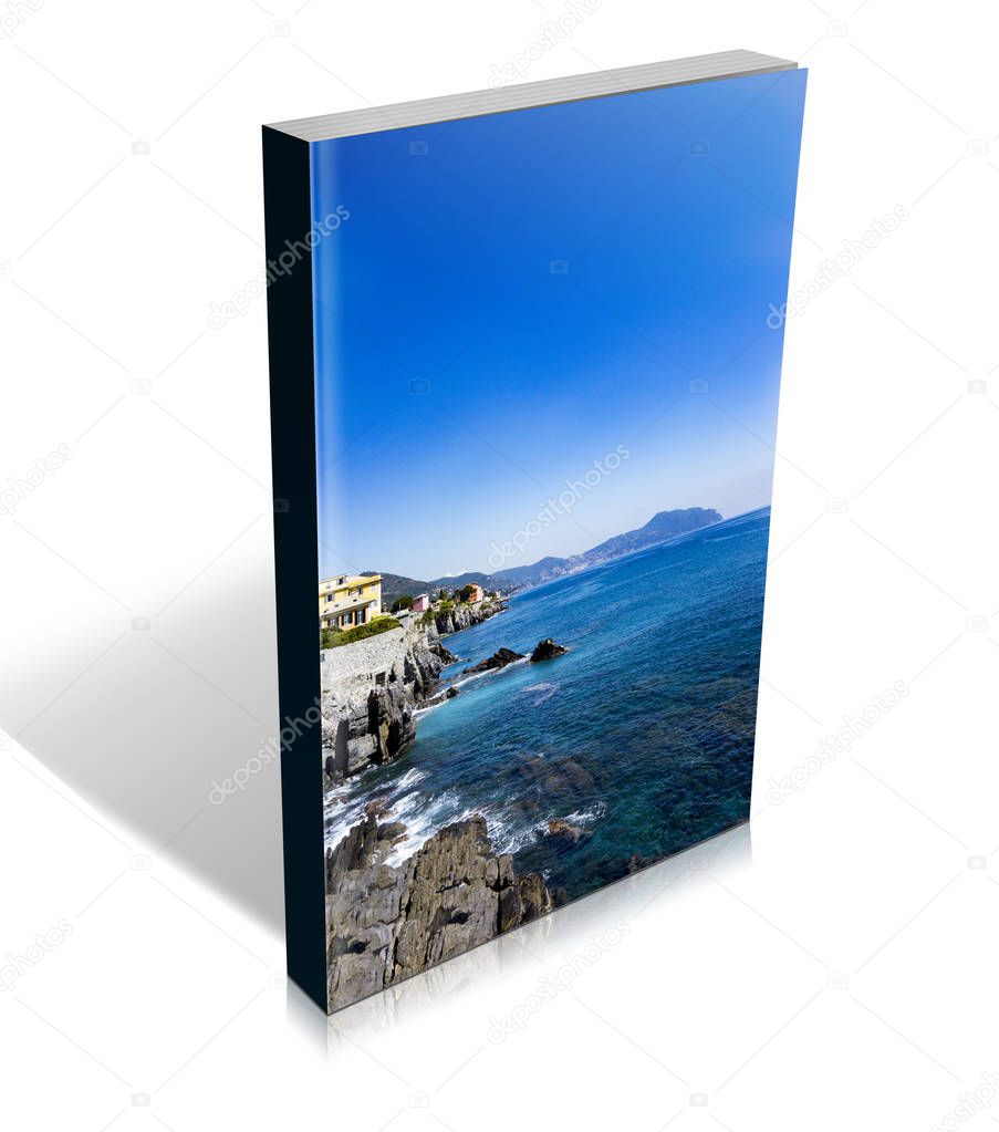 book of rocky coast of Nervi in Genoa 