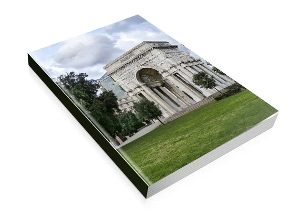 Книжная иллюстрация триумфальной арки в Генуе — стоковое фото