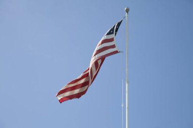 Amerikan bayrağı havada flapping