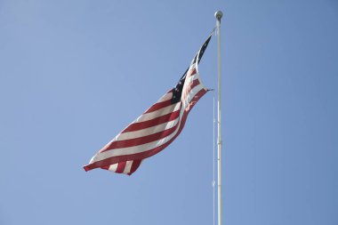 Amerikan bayrağı havada flapping