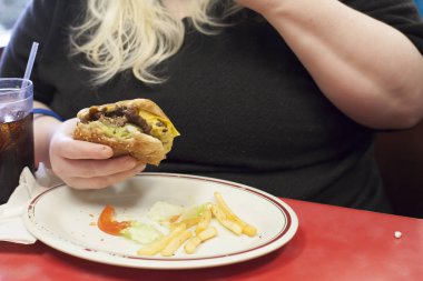 bir çizburger tutan el