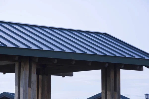 Niebieski aluminiowy dach Obraz Stockowy