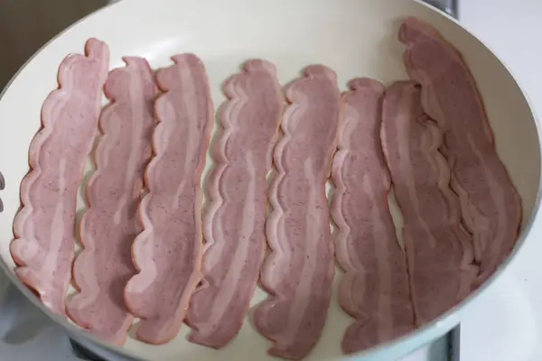 Close Up of Raw Bacon — Stock Photo, Image