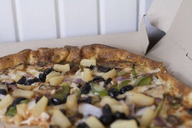 Vejetaryen pizza yakın çekim