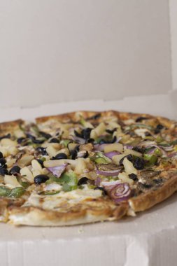 Vejetaryen pizza yakın çekim