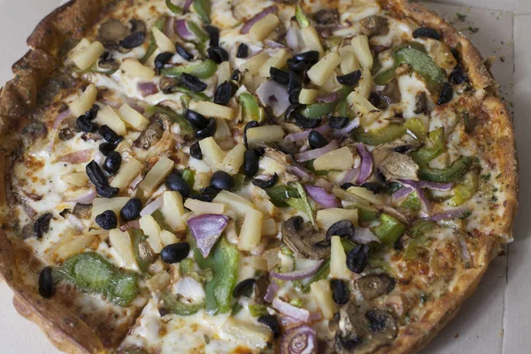 Vejetaryen pizza yakın çekim