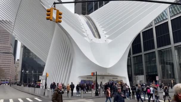 Ongebruikelijke architectuur in Manhattan — Stockvideo