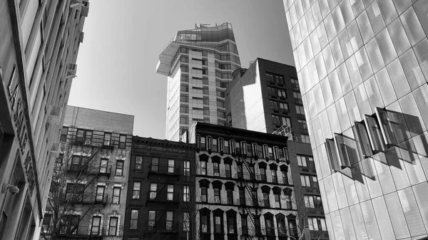 East Village Brownstones Which New Modern Buildings All Shown Black — Stock Photo, Image