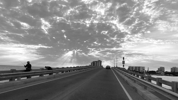 Fort Myers Beach Floride Coucher Soleil Sur Île Noire Col — Photo