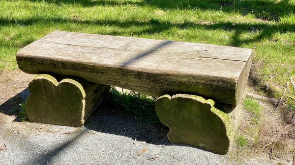 Blowing Rock Usa May 2020 Wooden Bench Used Rest Public — Stock Photo, Image