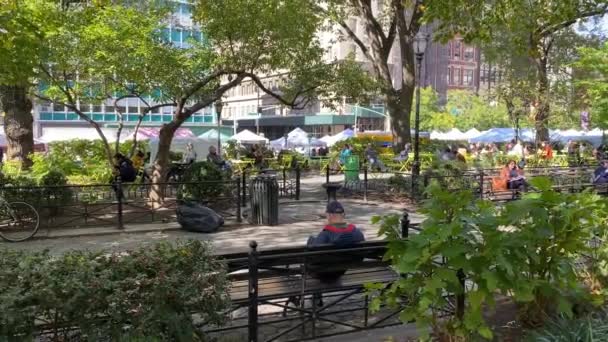 New York Usa Mei 2020 Union Square Een Populair Park — Stockvideo