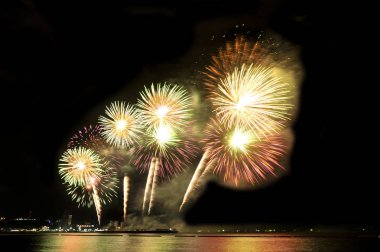 Pattaya-Tayland 24-25 Pattaya Uluslararası Havai fişek Festivali 2019 Pattaya sahilinde 24-25 Mayıs 2019 Pattaya, Tayland 