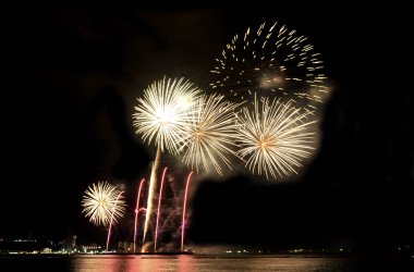 Pattaya-Tayland 24-25 Pattaya Uluslararası Havai fişek Festivali 2019 Pattaya sahilinde 24-25 Mayıs 2019 Pattaya, Tayland 