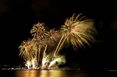 Pattaya-Tayland 24-25 Pattaya Uluslararası Havai fişek Festivali 2019 Pattaya sahilinde 24-25 Mayıs 2019 Pattaya, Tayland 