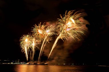 Pattaya-Tayland 24-25 Pattaya Uluslararası Havai fişek Festivali 2019 Pattaya sahilinde 24-25 Mayıs 2019 Pattaya, Tayland 