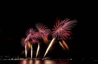Pattaya-Tayland 24-25 Pattaya Uluslararası Havai fişek Festivali 2019 Pattaya sahilinde 24-25 Mayıs 2019 Pattaya, Tayland 