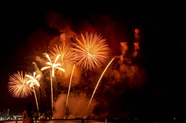 Pattaya-Tayland 24-25 Pattaya Uluslararası Havai fişek Festivali 2019 Pattaya sahilinde 24-25 Mayıs 2019 Pattaya, Tayland 