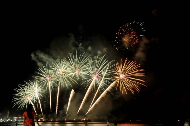 Pattaya-Tayland 24-25 Pattaya Uluslararası Havai fişek Festivali 2019 Pattaya sahilinde 24-25 Mayıs 2019 Pattaya, Tayland 