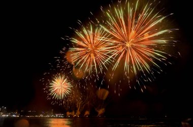 Pattaya-Tayland 24-25 Pattaya Uluslararası Havai fişek Festivali 2019 Pattaya sahilinde 24-25 Mayıs 2019 Pattaya, Tayland 
