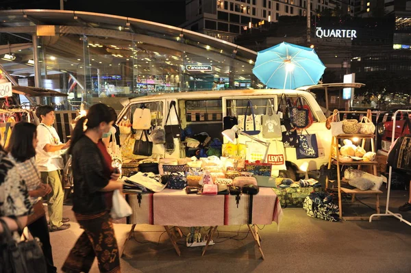 Banguecoque Dezembro Mercado Retrô Tailandês Rattanathibet Central Com Turista Dezembro — Fotografia de Stock