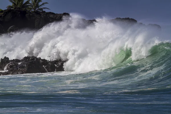 Hermosa Ola Ruptura Orilla Hawaii —  Fotos de Stock