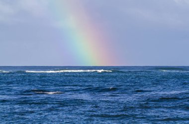 Rainbow over the Ocean in Hawaii clipart