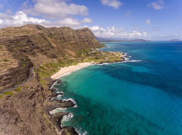 Aerial View Coastline Beaches Oahu Coast Hawaii — Stock Photo, Image