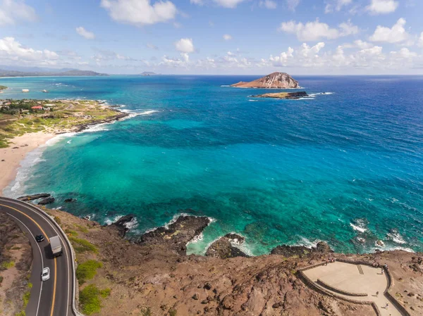 Aerial View Coastline Beaches Oahu Coast Hawaii — Stock Photo, Image