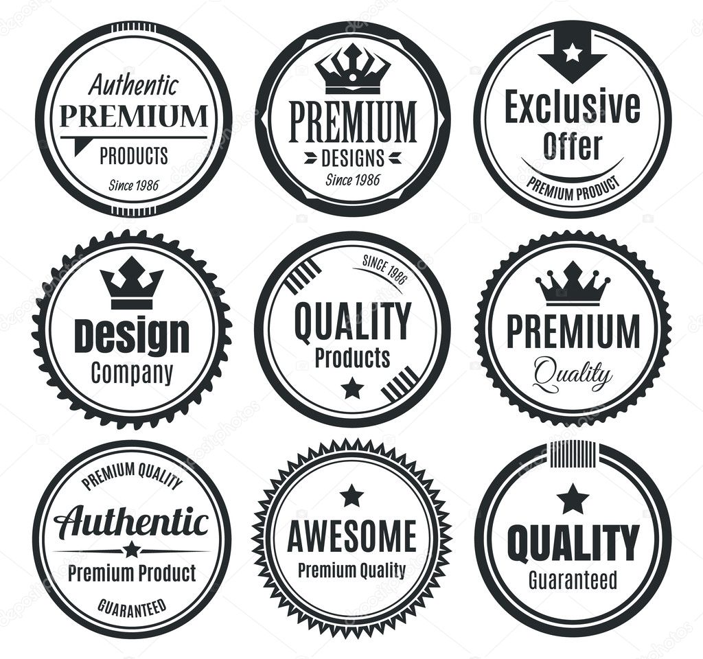 Nine Scalable Vintage Badges