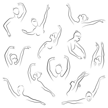 Kadın eli. Güzel, zarif eller ve bir hanımefendinin kafası. Tahsilat. Bir kümenin vektör illüstrasyonu