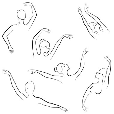 Kadın eli. Güzel, zarif eller ve bir hanımefendinin kafası. Tahsilat. Bir kümenin vektör illüstrasyonu