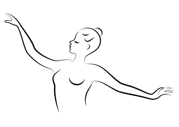 Силуэт Леди Силуэты Рук Головы Девушки Изящная Женщина Векторная Иллюстрация — стоковый вектор