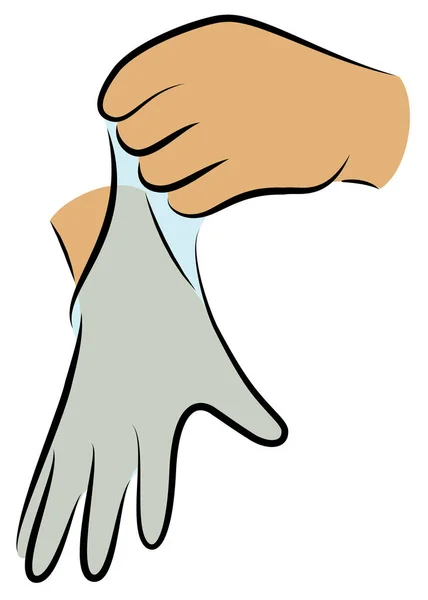 Put Rubber Gloves Your Hands Hygienic Procedure Disease Prevention Good — Stock Vector