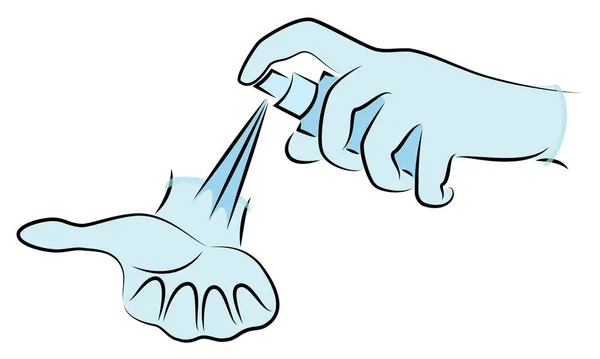 Χέρια Στα Γάντια Αντισηπτική Απολύμανση Υγιεινή Διαδικασία Πρόληψη Ασθενειών Καλό — Διανυσματικό Αρχείο