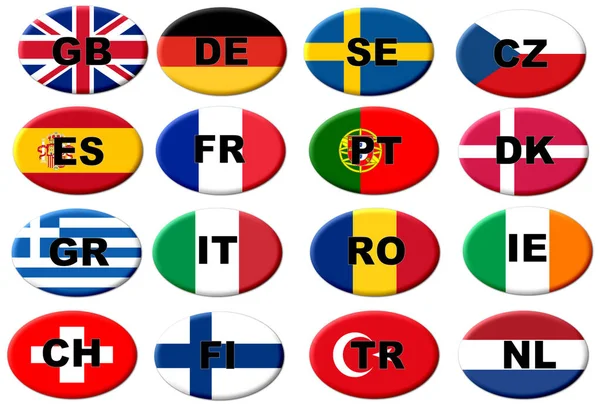 European Flag Buttons — Stock Photo, Image