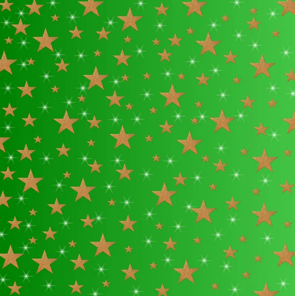 Звезды и искры на затененном зеленом фоне — стоковое фото