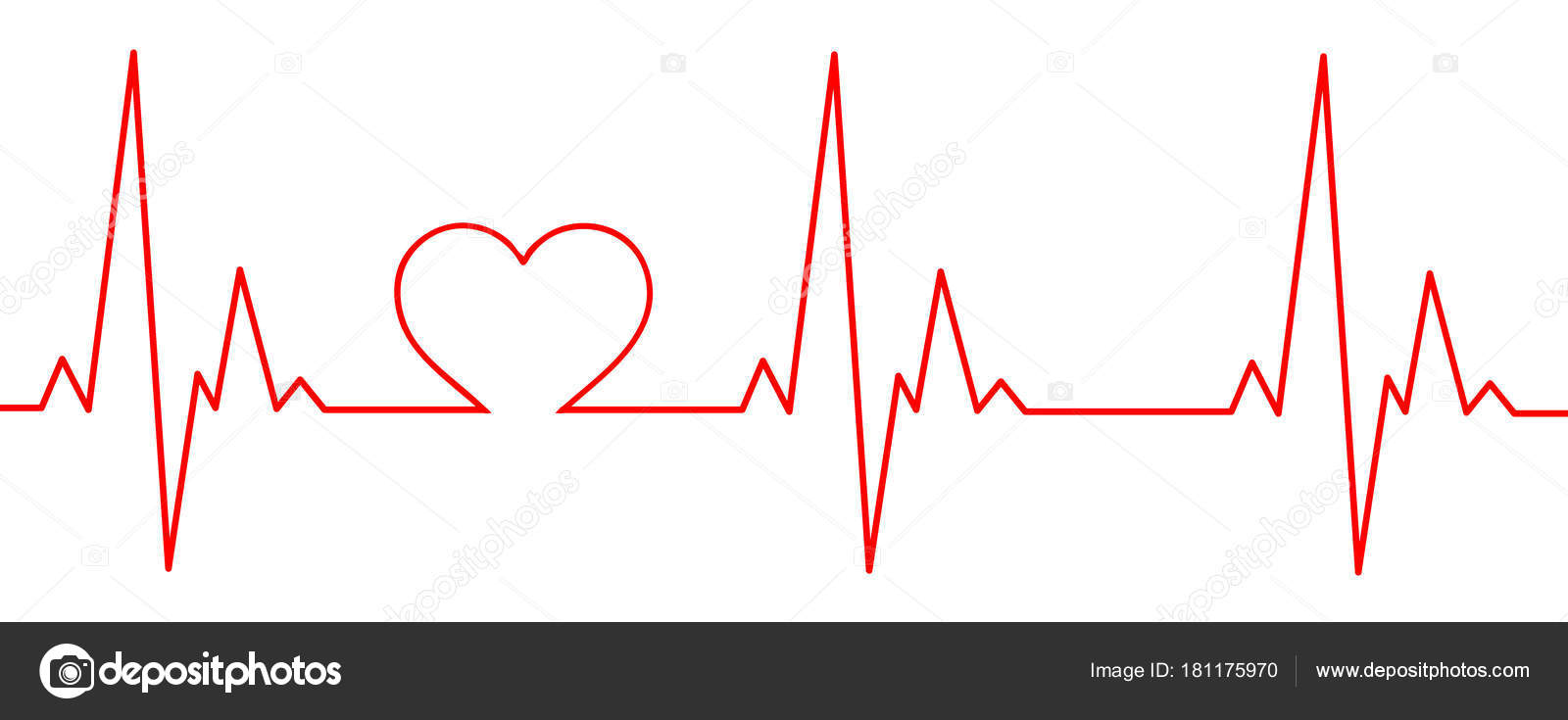 Heartbeat Graph Integrated Heart Cardiogram Showing Love Incorporating ...