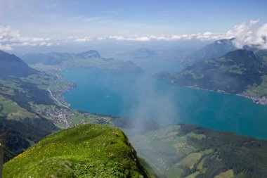 View over lake lucerne in direction of lucerne, seen from the Niederbauen