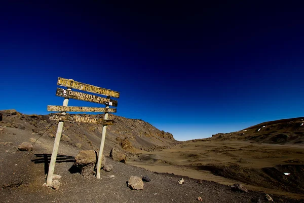 Знак Привітання Стелла Пойнт Горі Кіліманджаро — стокове фото