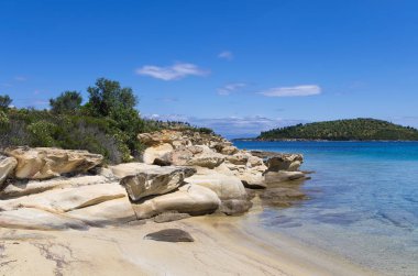 Güzel sahne Sithonia, Chalkidiki, Yunanistan