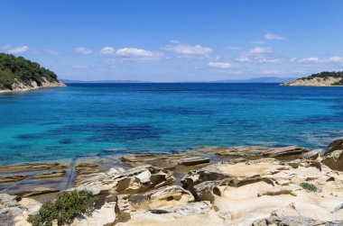 Güzel sahne Sithonia, Chalkidiki, Yunanistan
