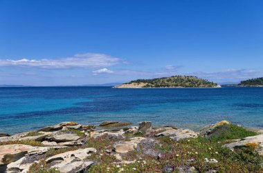 Güzel sahne Sithonia, Chalkidiki, Yunanistan