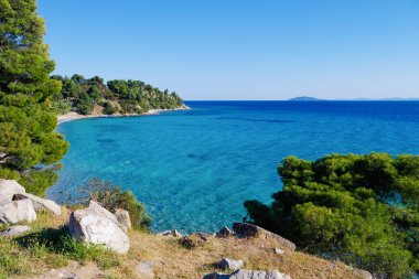 Güzel sahne Sithonia, Chalkidiki, Yunanistan