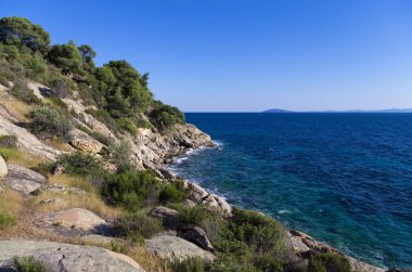 Güzel sahne Sithonia, Chalkidiki, Yunanistan