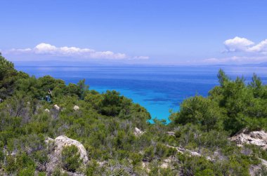 Güzel sahne Sithonia, Chalkidiki, Yunanistan